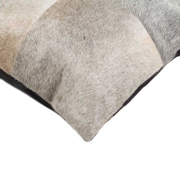 Natural Home Decor Torino Cowhide Pillow | 2-Piece | Grey | 18"x18" - Picture 3 of 3